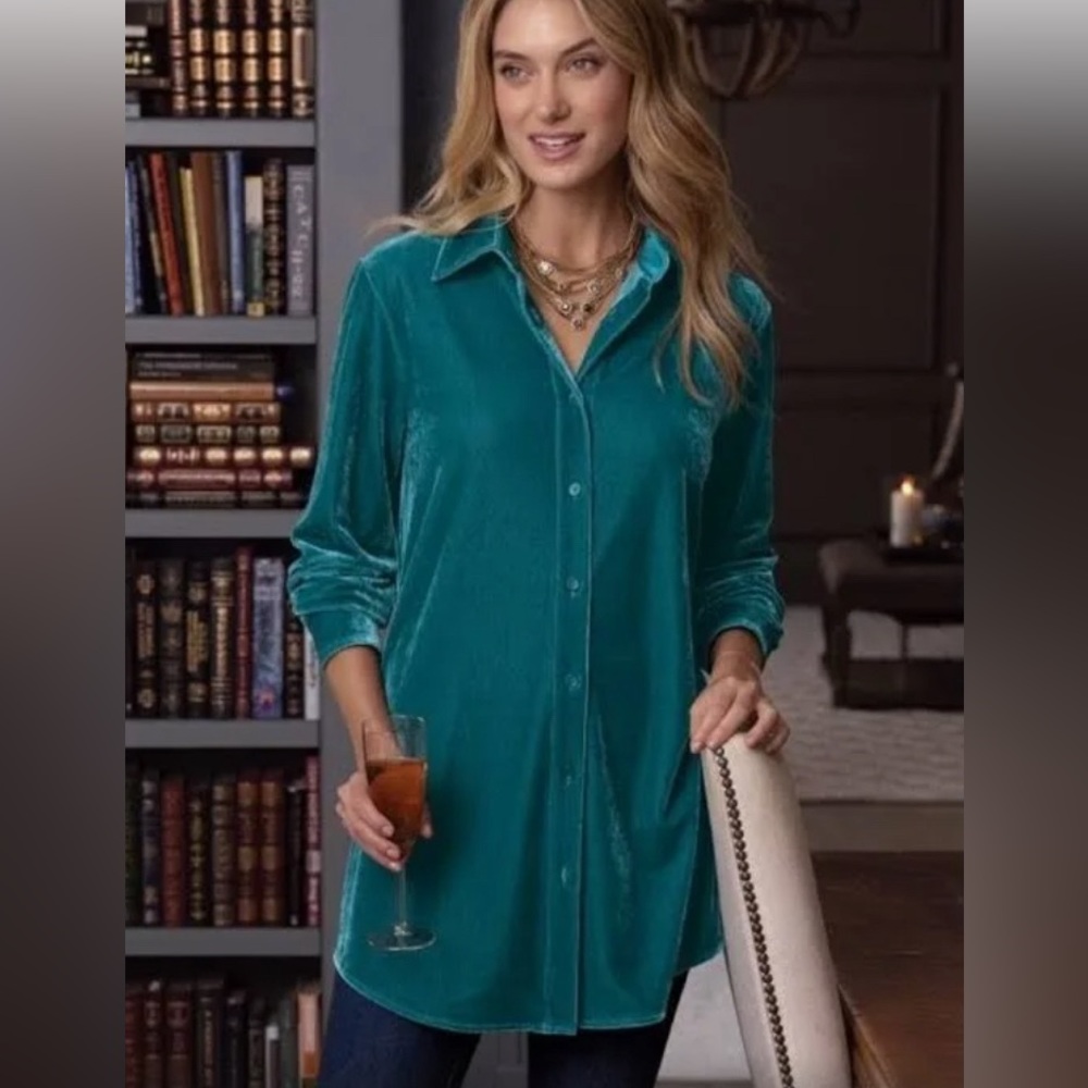 NWT Soft Surroundings Velvet button down